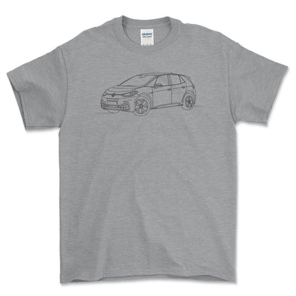 Volkswagen VW ID.3 - One Line Style Unisex T-Shirt-Beklædning-vw-Grå Sport-S-Forside-Garage Culture Shop- garage - man cave - merchandise
