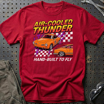 Volkswagen VW Karmann Ghia Air-Cooled Thunder Klassiker - Unisex T-Shirt-Beklædning-VW-Rød-S-Garage Culture Shop- garage - man cave - merchandise