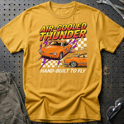 Volkswagen VW Karmann Ghia Air-Cooled Thunder Klassiker - Unisex T-Shirt-Beklædning-VW-Guld-S-Garage Culture Shop- garage - man cave - merchandise