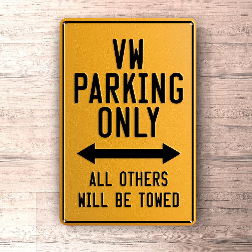 Volkswagen VW Parking Only Skilte, Musemåtte, Dørmåtte-Parking skilte-VW-Garage Culture Shop- garage - man cave - merchandise
