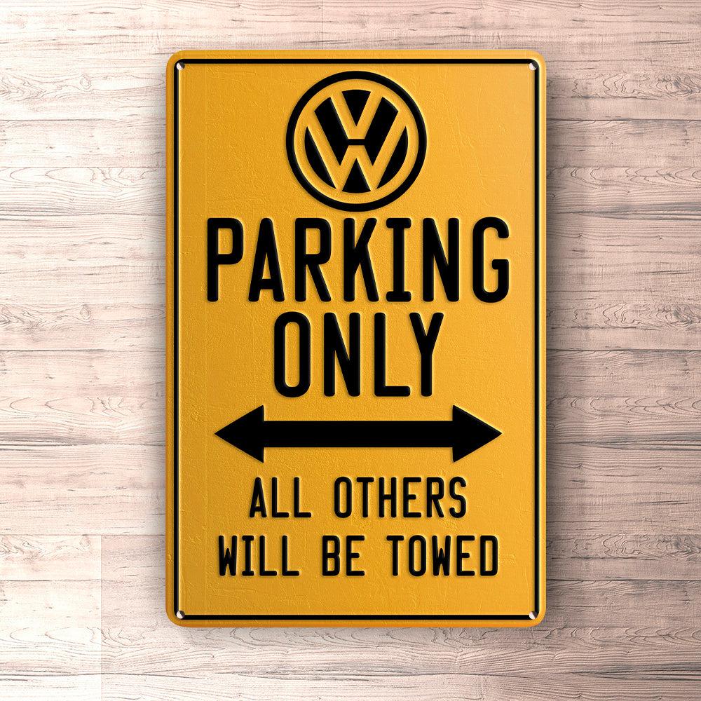 Volkswagen VW Parking Only Skilte, Musemåtte, Dørmåtte-Parking skilte-VW-Garage Culture Shop- garage - man cave - merchandise