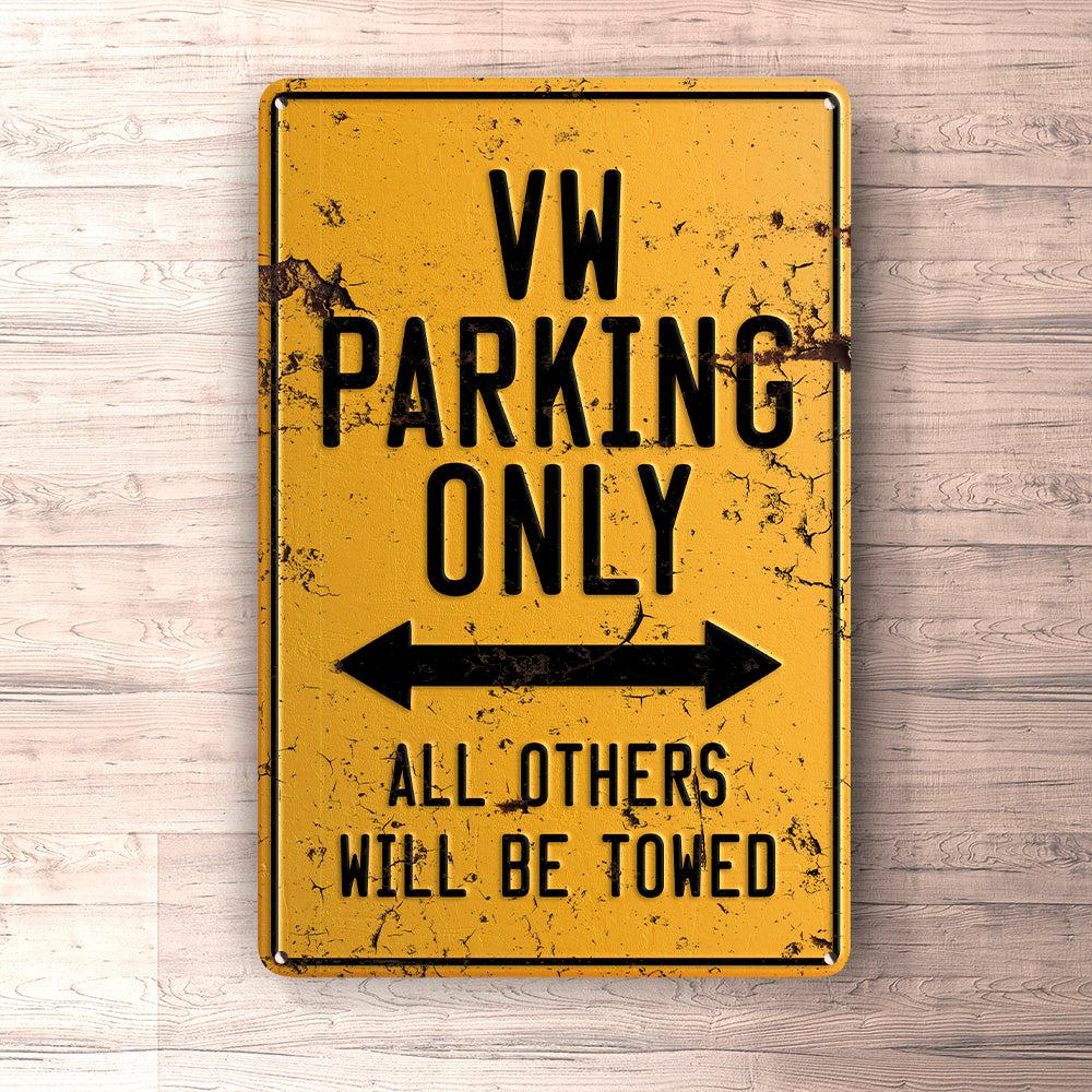 Volkswagen VW Parking Only Skilte, Musemåtte, Dørmåtte-Parking skilte-VW-Garage Culture Shop- garage - man cave - merchandise