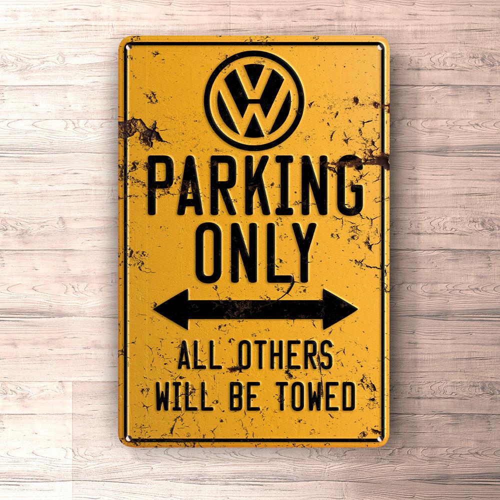 Volkswagen VW Parking Only Skilte, Musemåtte, Dørmåtte-Parking skilte-VW-Garage Culture Shop- garage - man cave - merchandise