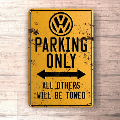 Volkswagen VW Parking Only Skilte, Musemåtte, Dørmåtte-Parking skilte-VW-Garage Culture Shop- garage - man cave - merchandise