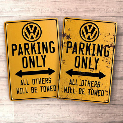 Volkswagen VW Parking Only Skilte, Musemåtte, Dørmåtte-Parking skilte-VW-Garage Culture Shop- garage - man cave - merchandise