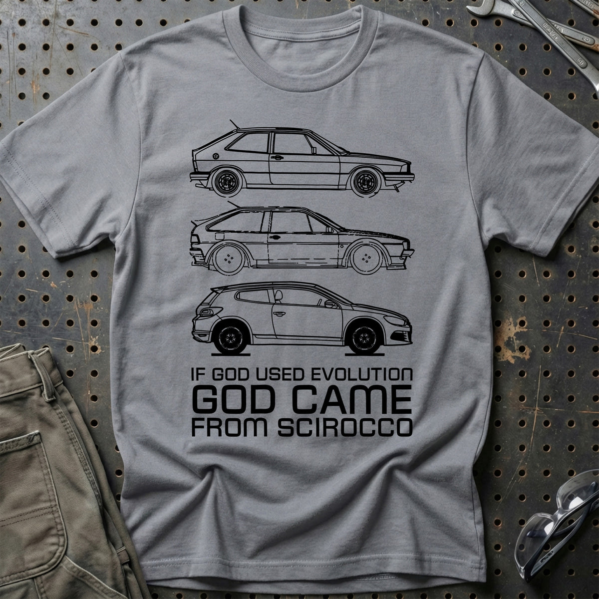 
Volkswagen VW Scirocco If God Used Evolution God Came From Scirocco T-Shirt – Grå Sport