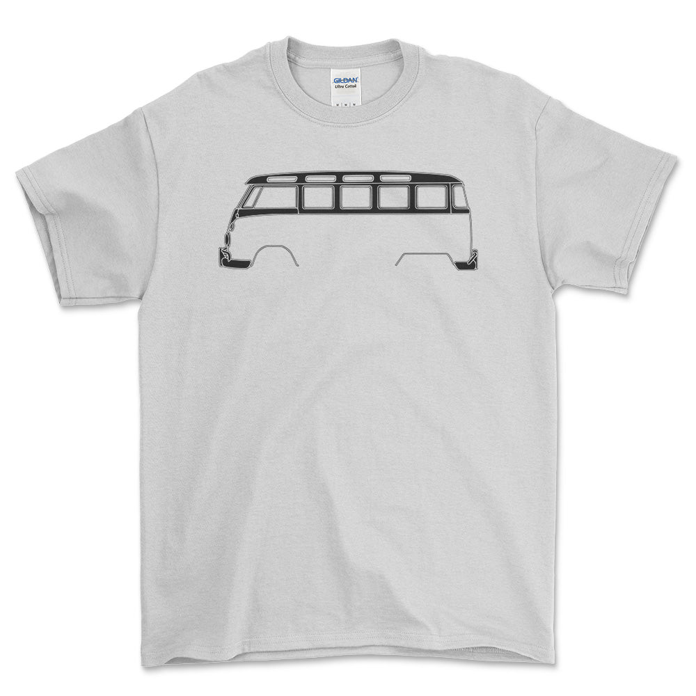 Volkswagen VW T1 Bus Silhuet - Unisex T-Shirt , Bomuld-Beklædning-VW-Hvid-S-Forside-Garage Culture Shop- garage - man cave - merchandise