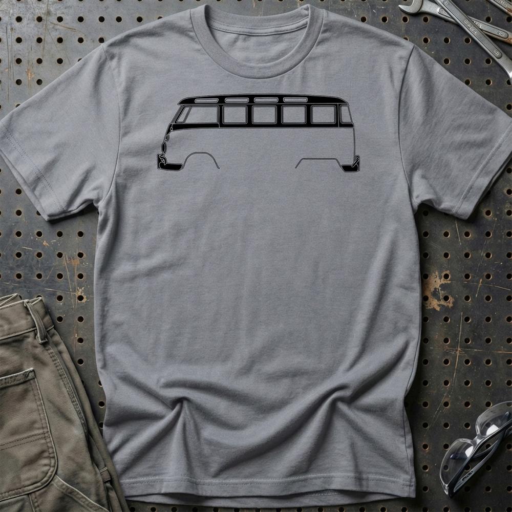 Volkswagen VW T1 Bus Silhuet - Unisex T-Shirt , Bomuld-Beklædning-VW-Grå Sport-S-Garage Culture Shop- garage - man cave - merchandise