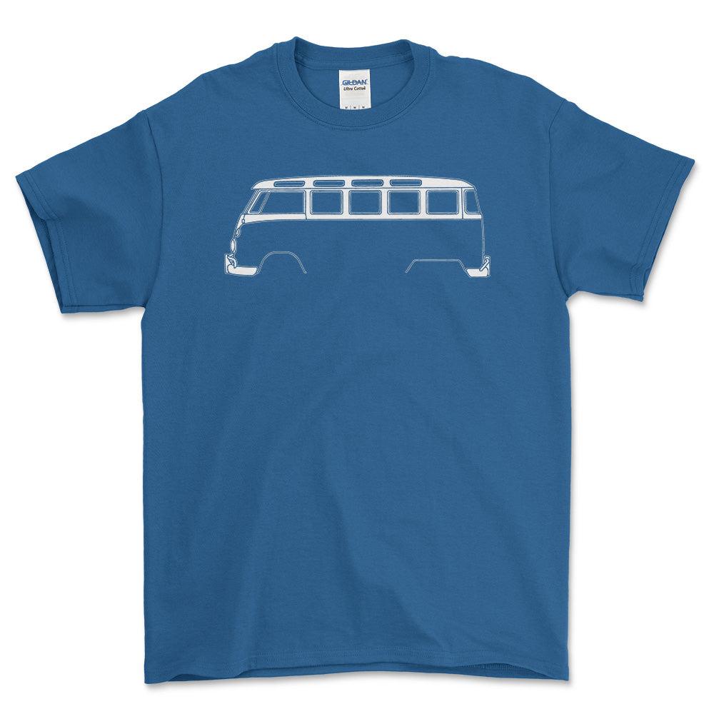 Volkswagen VW T1 Bus Silhuet - Unisex T-Shirt , Bomuld-Beklædning-VW-Blå Royal-S-Forside-Garage Culture Shop- garage - man cave - merchandise