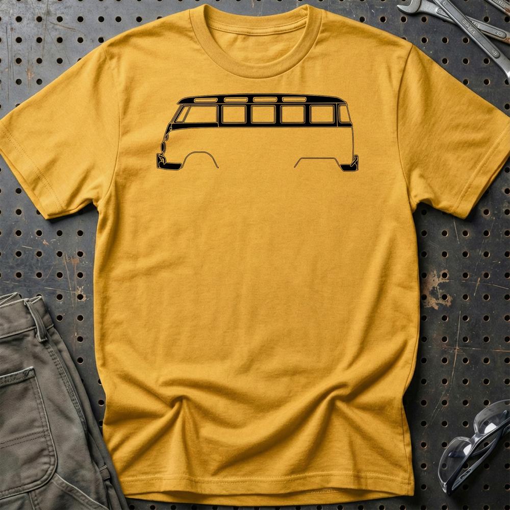 Volkswagen VW T1 Bus Silhuet - Unisex T-Shirt , Bomuld-Beklædning-VW-Guld-S-Garage Culture Shop- garage - man cave - merchandise