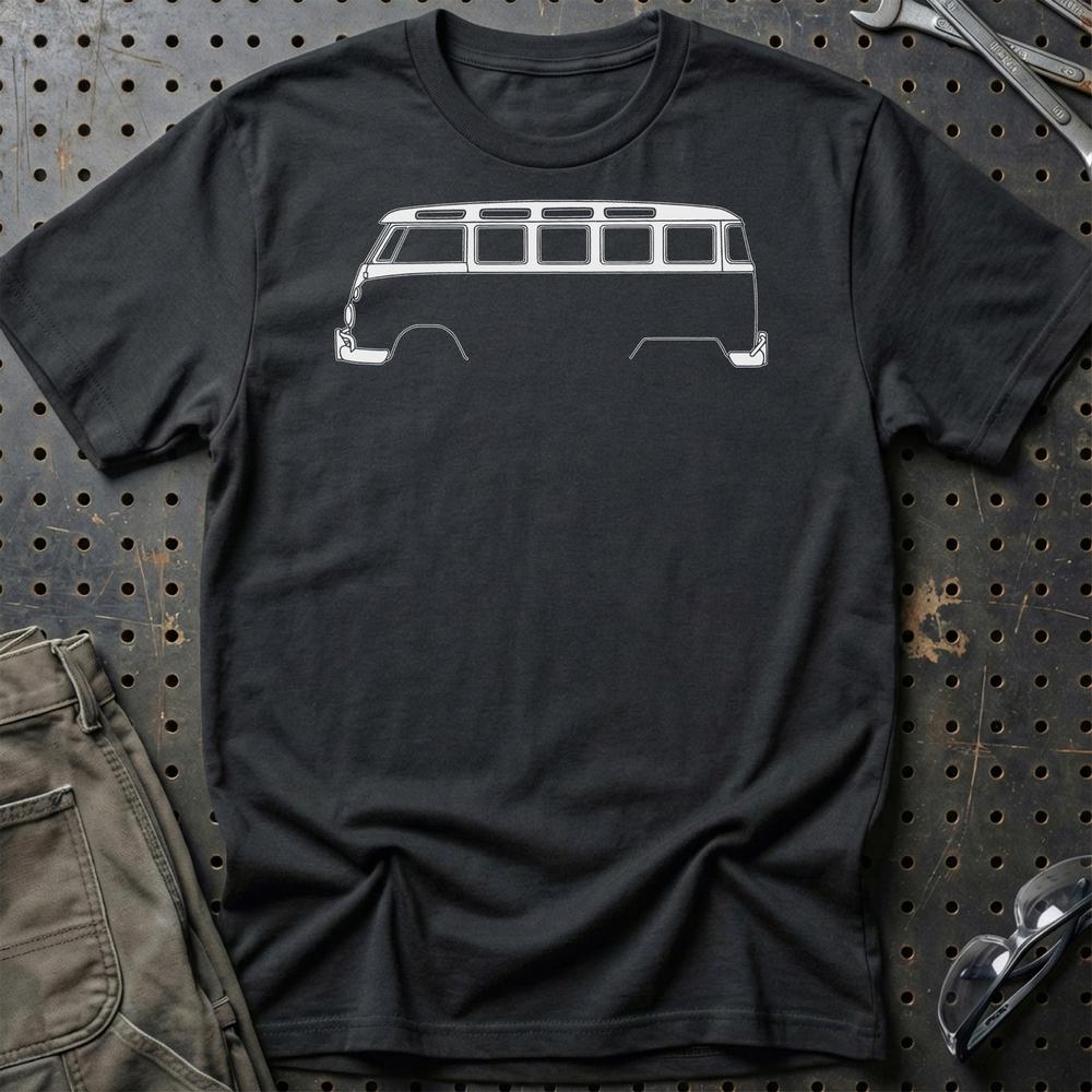 Volkswagen VW T1 Bus Silhuet - Unisex T-Shirt , Bomuld-Beklædning-VW-Sort-S-Garage Culture Shop- garage - man cave - merchandise