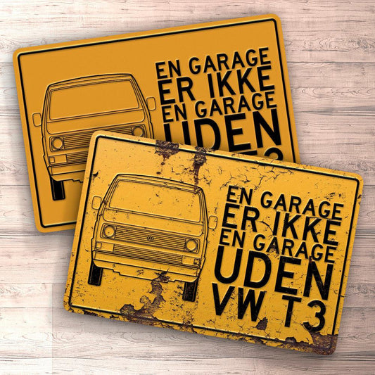 Volkswagen VW T3 En Garage Er Ikke Er Garage Uden VW T3 Skilte, Musemåtte, Dørmåtte-Skilte-VW-Garage Culture Shop- garage - man cave - merchandise