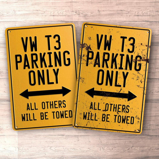 Volkswagen VW T3 Parking Only Skilte, Musemåtte, Dørmåtte , Plakat-Parking skilte-VW-Garage Culture Shop- garage - man cave - merchandise