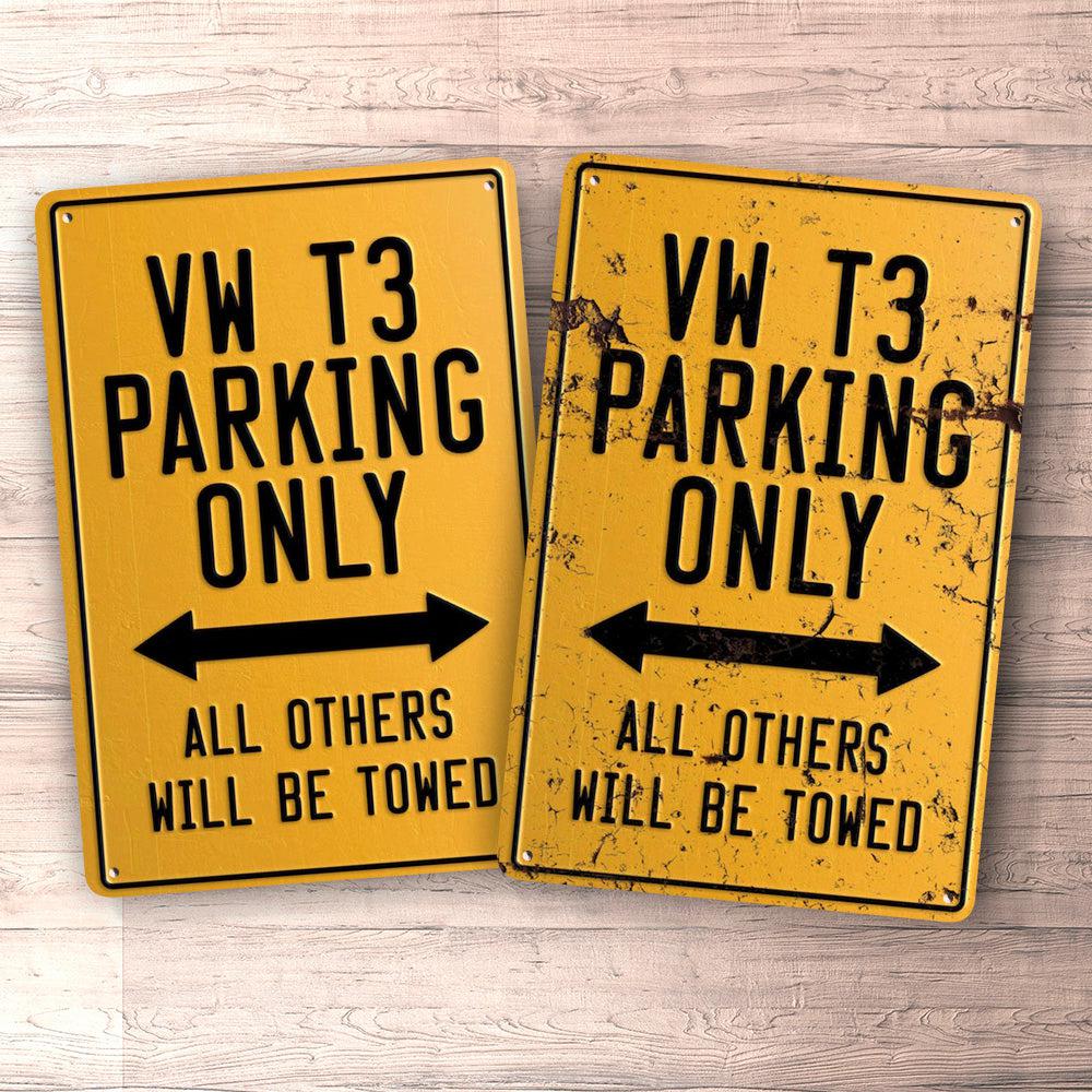 Volkswagen VW T3 Parking Only Skilte, Musemåtte, Dørmåtte-Parking skilte-VW-Garage Culture Shop- garage - man cave - merchandise