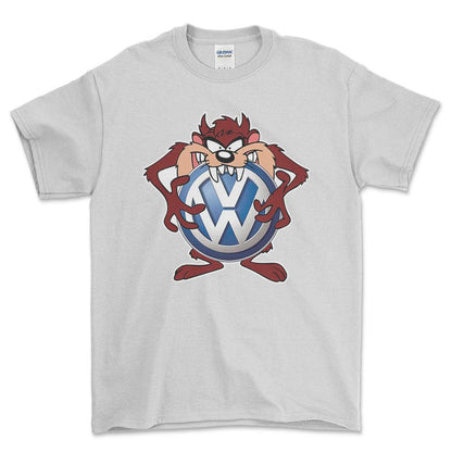 Volkswagen VW TAZ Unisex T-Shirt , Bomuld-Beklædning-VW-Hvid-S-Forside-Garage Culture Shop- garage - man cave - merchandise