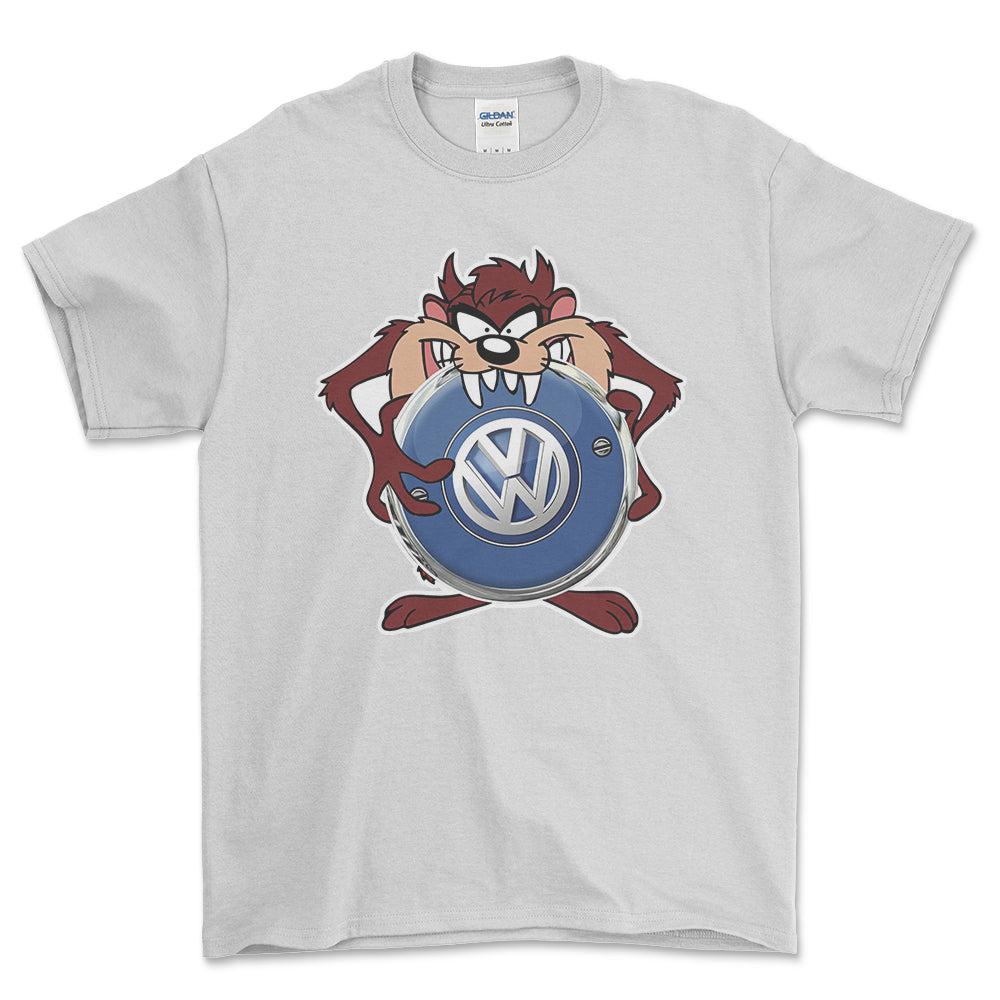 Volkswagen VW TAZ Unisex T-Shirt , Bomuld-Beklædning-VW-Hvid-S-Forside-Garage Culture Shop- garage - man cave - merchandise