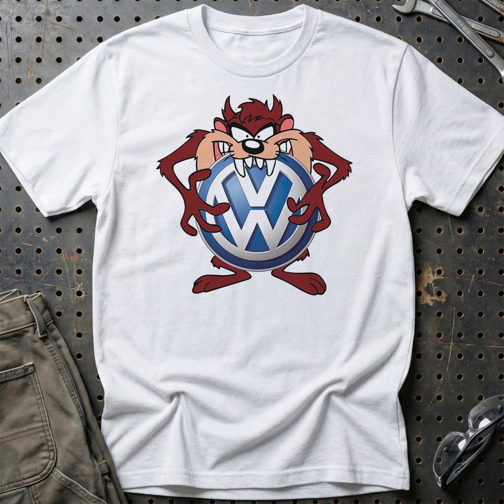 Volkswagen VW TAZ Unisex T-Shirt , Bomuld-Beklædning-VW-Hvid-S-Garage Culture Shop- garage - man cave - merchandise