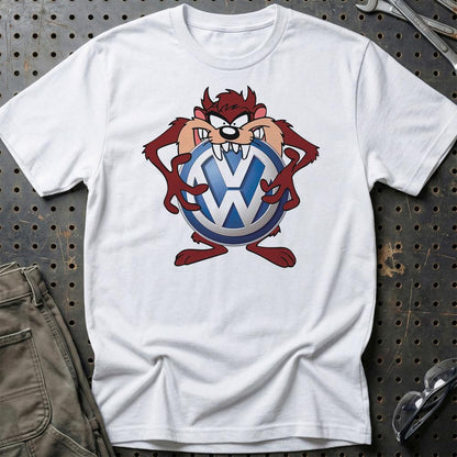 Volkswagen VW TAZ Unisex T-Shirt , Bomuld-Beklædning-VW-Hvid-S-Garage Culture Shop- garage - man cave - merchandise