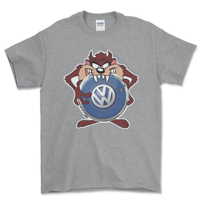 Volkswagen VW TAZ Unisex T-Shirt , Bomuld-Beklædning-VW-Grå Sport-S-Forside-Garage Culture Shop- garage - man cave - merchandise