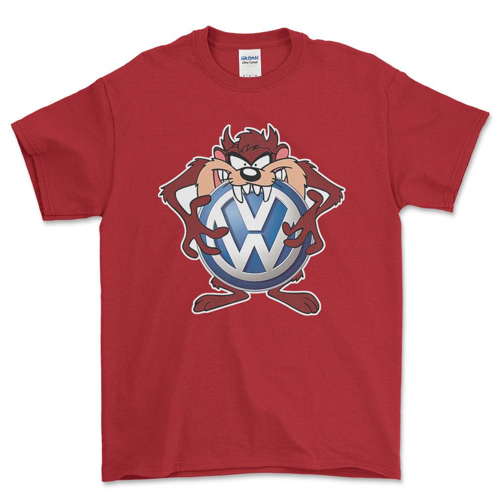 Volkswagen VW TAZ Unisex T-Shirt , Bomuld-Beklædning-VW-Rød-S-Forside-Garage Culture Shop- garage - man cave - merchandise