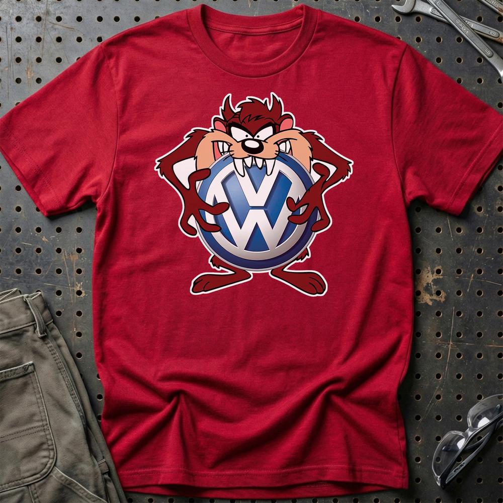 Volkswagen VW TAZ Unisex T-Shirt , Bomuld-Beklædning-VW-Rød-S-Garage Culture Shop- garage - man cave - merchandise