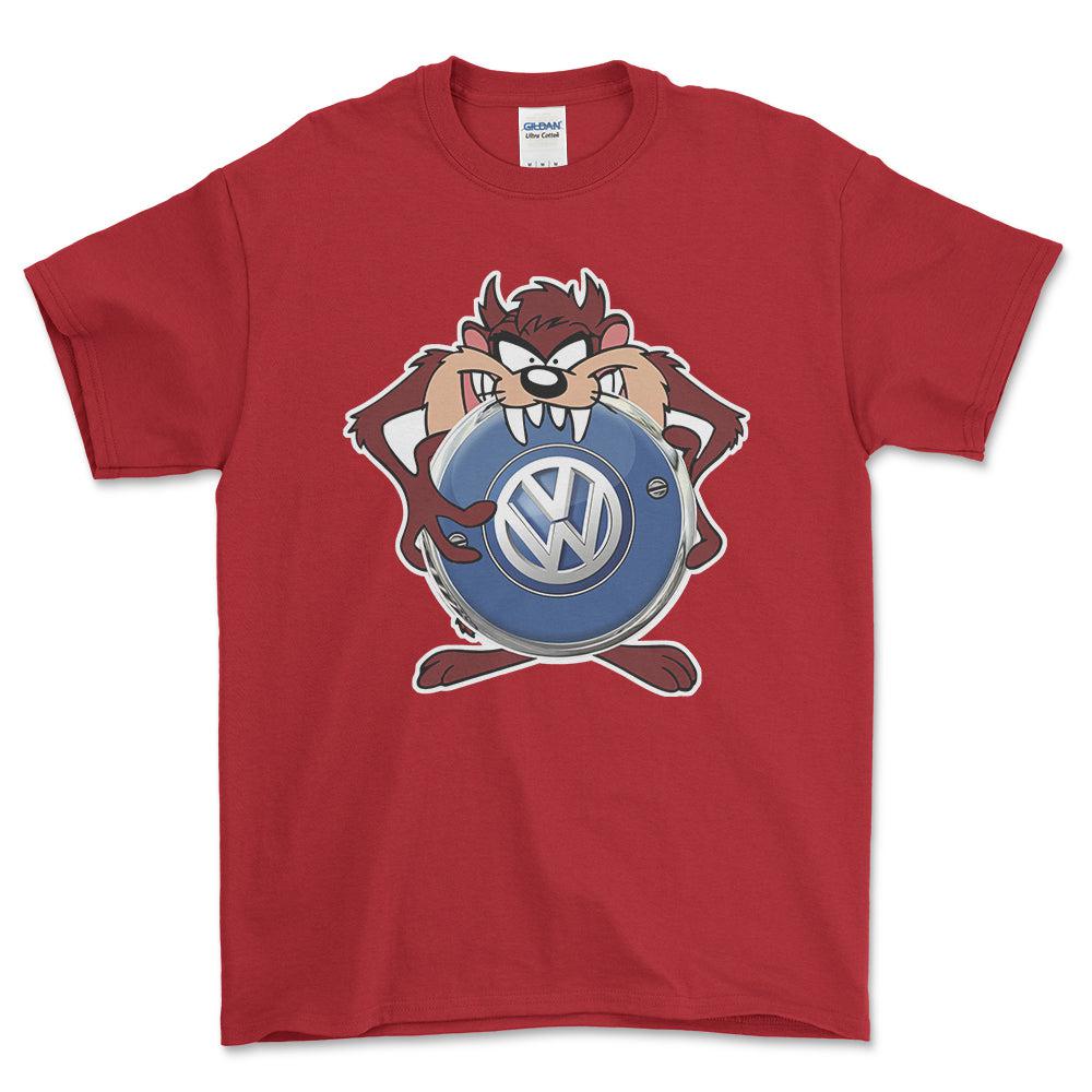 Volkswagen VW TAZ Unisex T-Shirt , Bomuld-Beklædning-VW-Rød-S-Forside-Garage Culture Shop- garage - man cave - merchandise