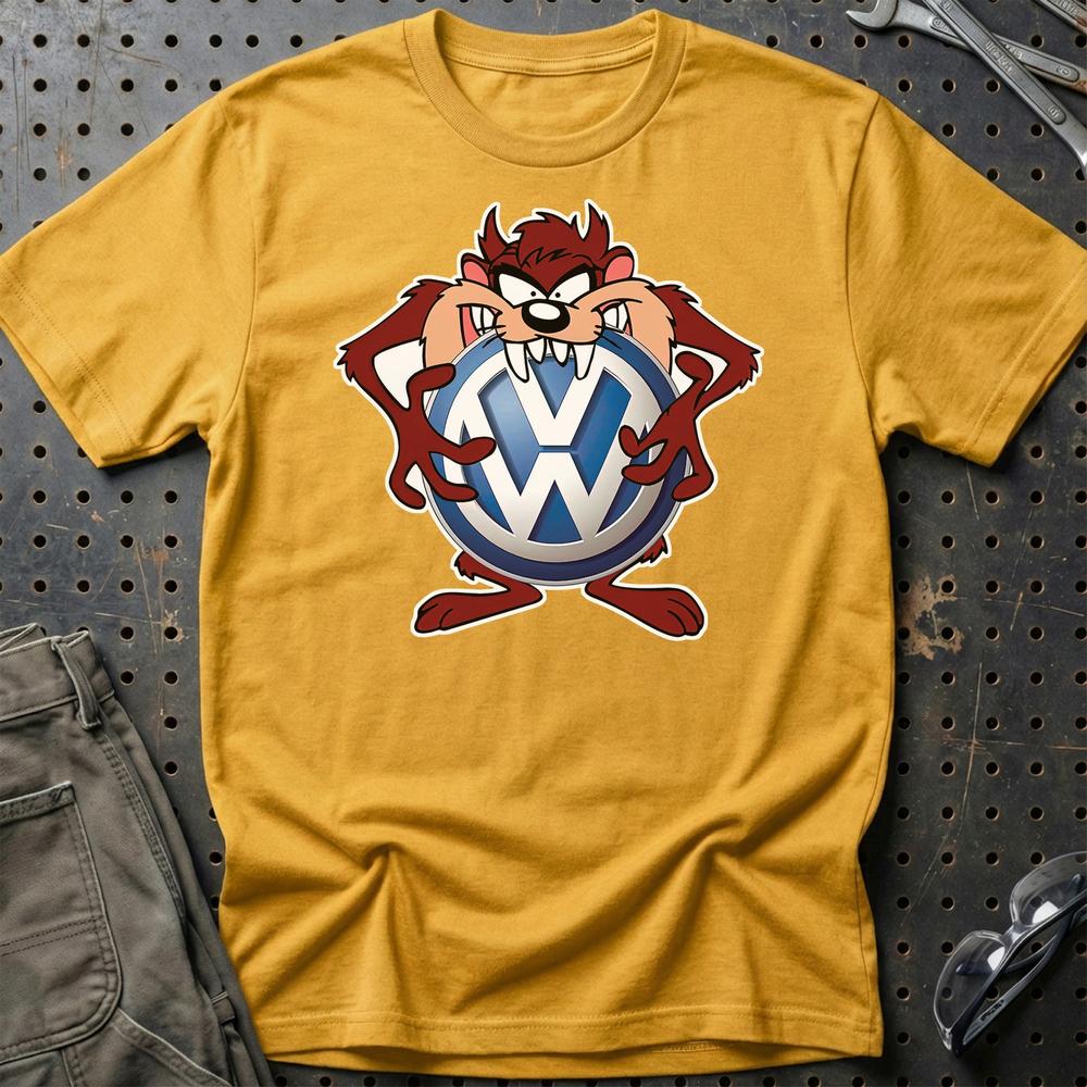 Volkswagen VW TAZ Unisex T-Shirt , Bomuld-Beklædning-VW-Guld-S-Garage Culture Shop- garage - man cave - merchandise