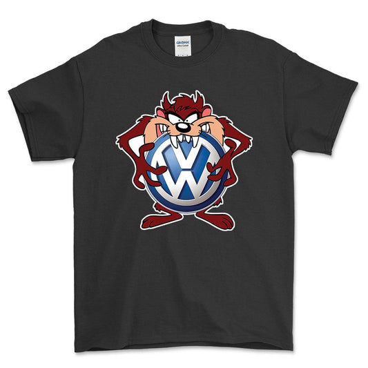 Volkswagen VW TAZ Unisex T-Shirt , Bomuld-Beklædning-VW-Sort-S-Forside-Garage Culture Shop- garage - man cave - merchandise
