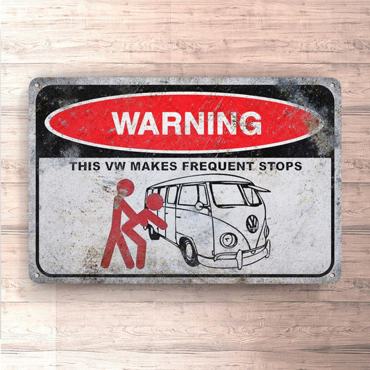 Volkswagen VW This VW Makes Frequent Stops Skilte, Musemåtte, Dørmåtte-Skilte-VW-Garage Culture Shop- garage - man cave - merchandise