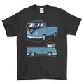 Volkswagen VW Type 2 T1 Spleetscreen Pickup T-Shirt-Beklædning-VW-Sort-S-Garage Culture Shop- garage - man cave - merchandise