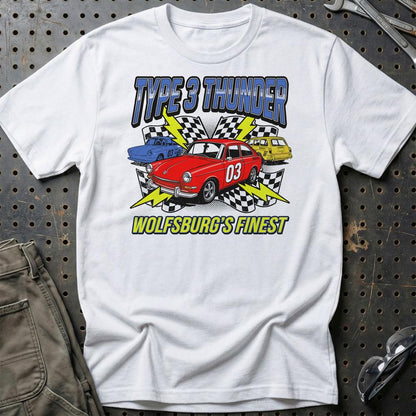 Volkswagen VW Type 3 Thunder Wolfsburg Klassiker - Unisex T-Shirt-Beklædning-VW-Hvid-S-Garage Culture Shop- garage - man cave - merchandise