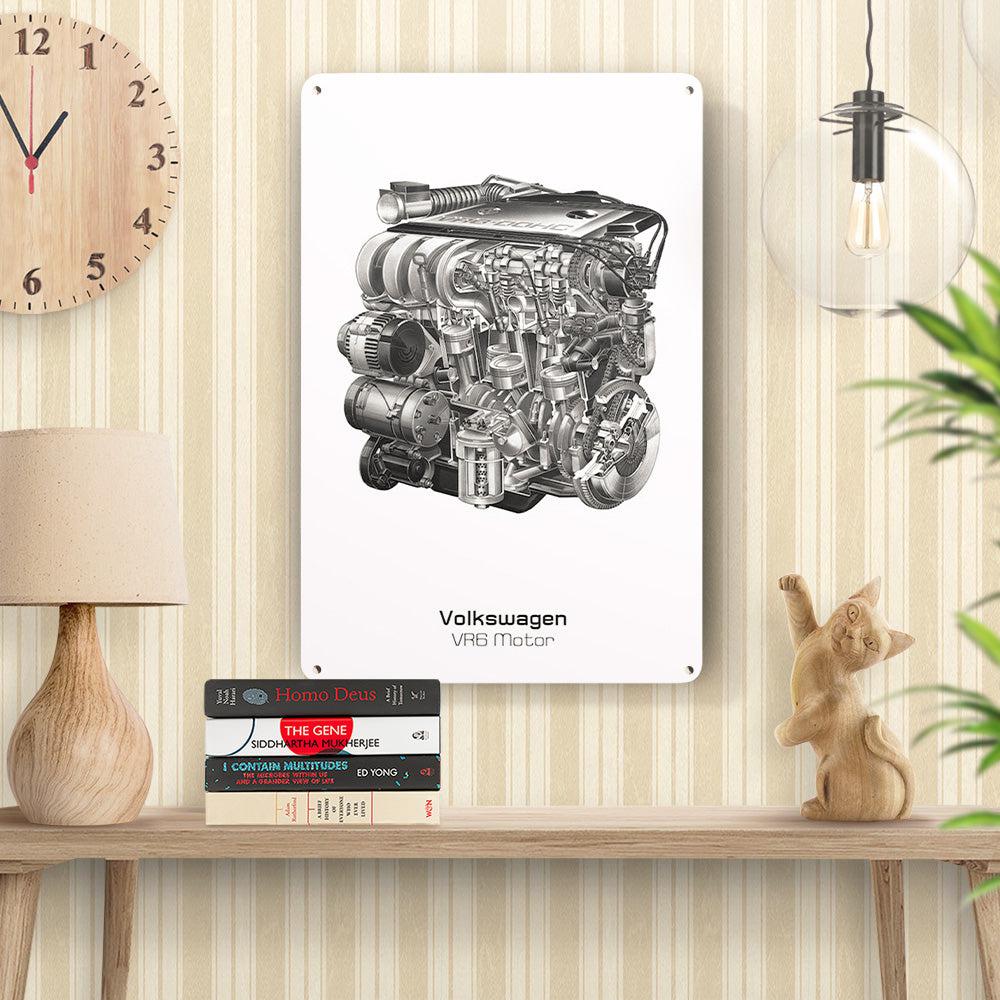 Volkswagen VW Vr6 Motor Skilte, Musemåtte, Dørmåtte , Plakat-Skilte-VW-Garage Culture Shop- garage - man cave - merchandise