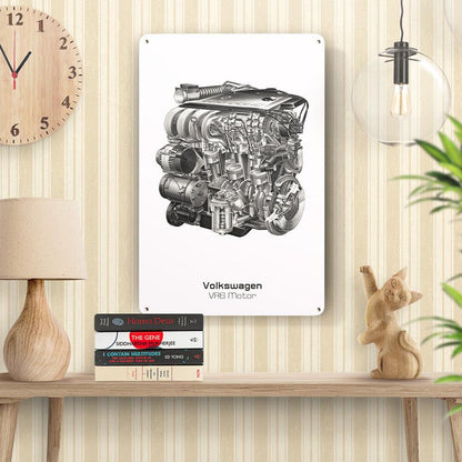 Volkswagen VW Vr6 Motor Skilte, Musemåtte, Dørmåtte , Plakat-Skilte-VW-Garage Culture Shop- garage - man cave - merchandise