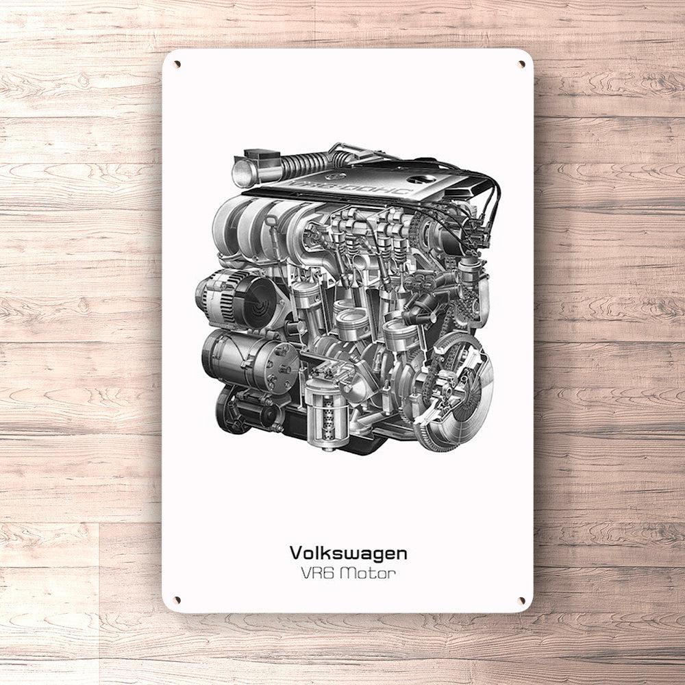 Volkswagen VW Vr6 Motor Skilte, Musemåtte, Dørmåtte-Skilte-VW-Garage Culture Shop- garage - man cave - merchandise