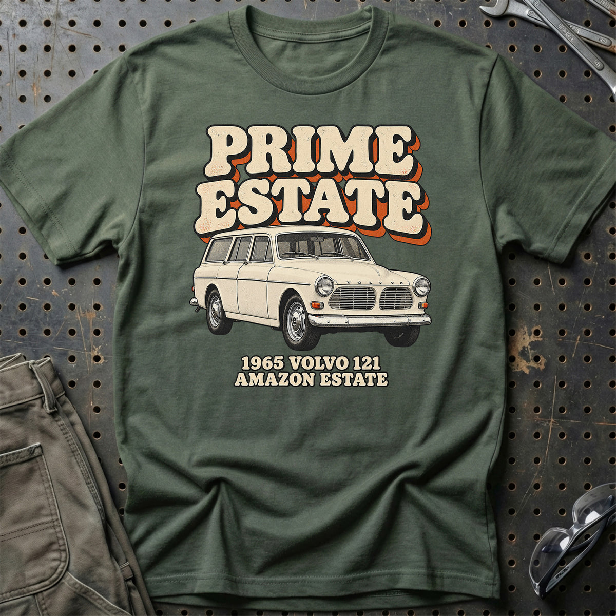 
Volvo 121 Amazon Estate 1965 – Prime Estate T-Shirt – Grøn Militær