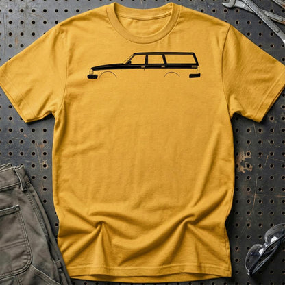 Volvo 240 Kombi Outline - Unisex T-Shirt , Bomuld-Beklædning-Volvo-Guld-S-Garage Culture Shop- garage - man cave - merchandise