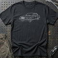Volvo 240 Sedan - One Line Style T-Shirt-Beklædning-Volvo-Sort-S-Garage Culture Shop- garage - man cave - merchandise