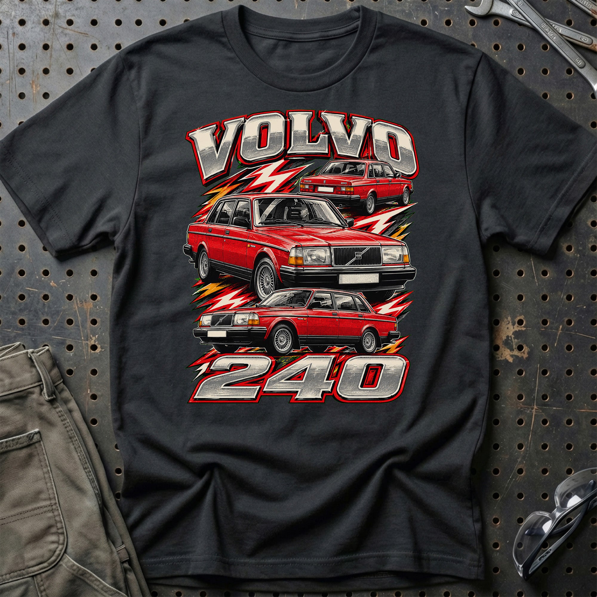 Volvo 240 T-Shirt-Beklædning-Volvo-Sort-S-Garage Culture Shop- garage - man cave - merchandise