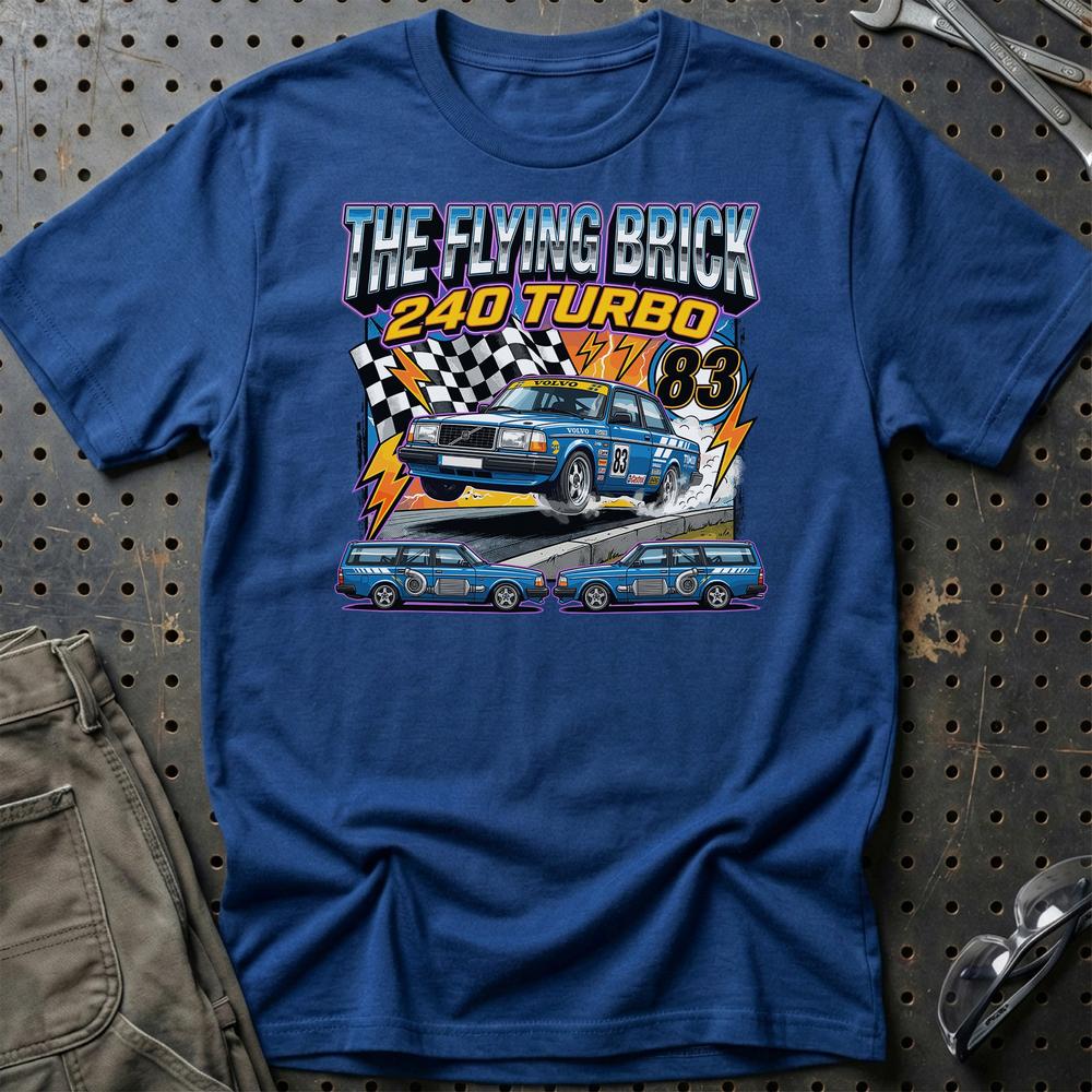 Volvo 240 Turbo Retro Motorsport - Unisex T-Shirt-Beklædning-Volvo-Blå Royal-S-Garage Culture Shop- garage - man cave - merchandise