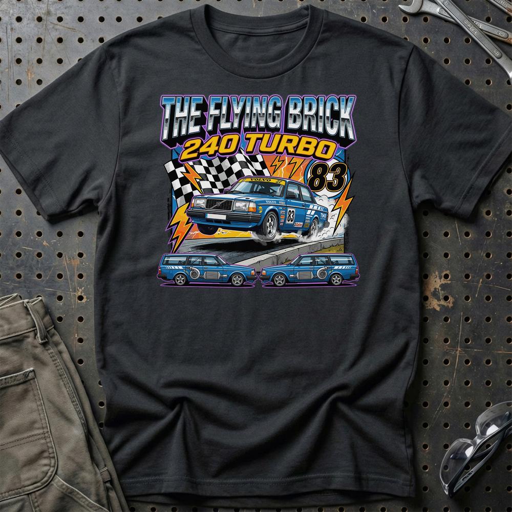 Volvo 240 Turbo Retro Motorsport - Unisex T-Shirt-Beklædning-Volvo-Sort-S-Garage Culture Shop- garage - man cave - merchandise