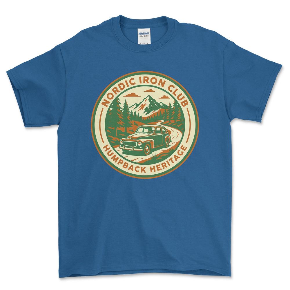 Volvo 544 Nordic Iron Club T-Shirt-Beklædning-Volvo-Blå Royal-S-Garage Culture Shop- garage - man cave - merchandise