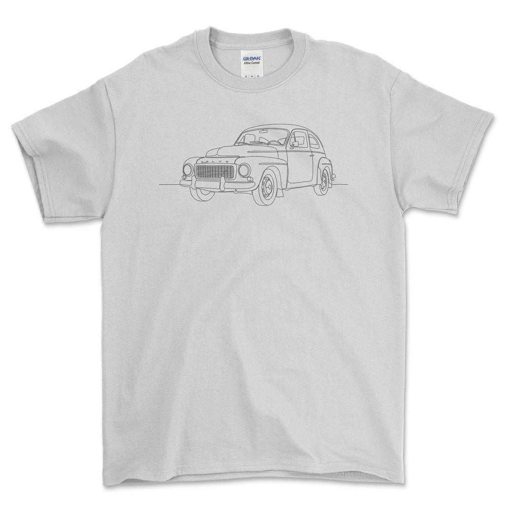 Volvo 544 - One Line Style T-Shirt-Beklædning-Volvo-Hvid-S-Garage Culture Shop- garage - man cave - merchandise