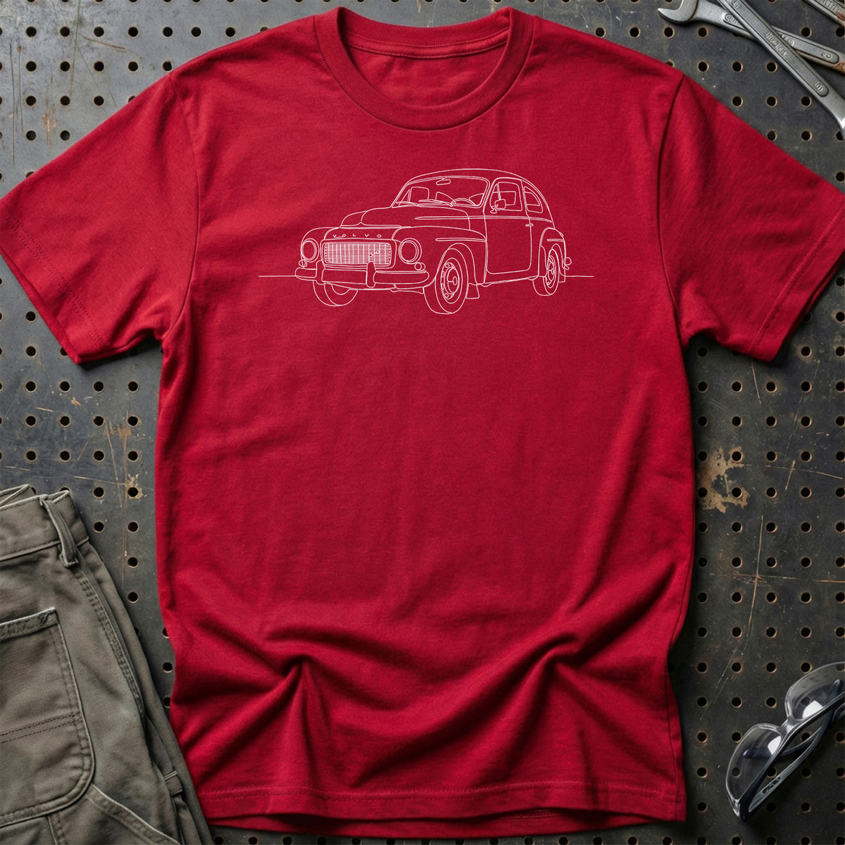 
Volvo 544 - One Line Style T-Shirt – Rød