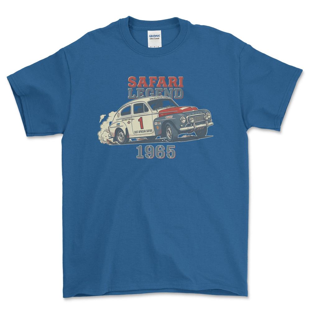 Volvo 544 Safari Legend T-Shirt-Beklædning-Volvo-Blå Royal-S-Garage Culture Shop- garage - man cave - merchandise