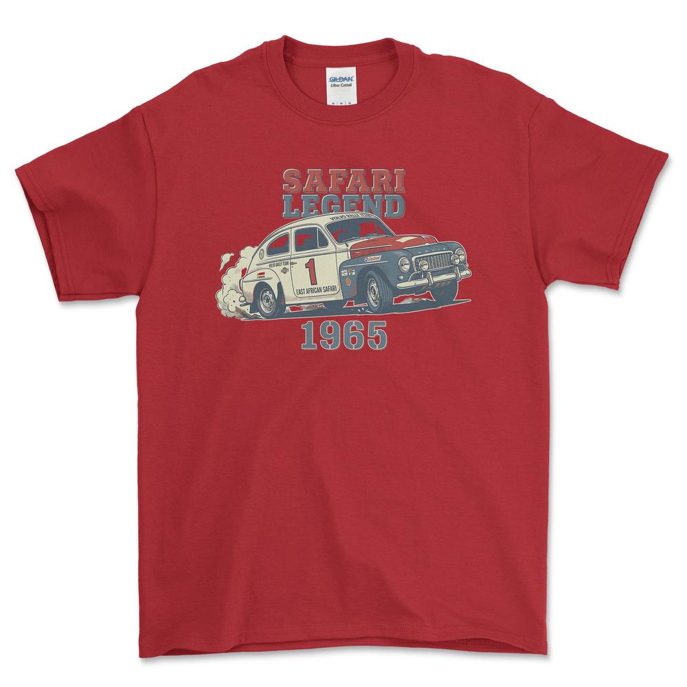 Volvo 544 Safari Legend - Unisex T-Shirt-Beklædning-Volvo-Rød-S-Garage Culture Shop- garage - man cave - merchandise