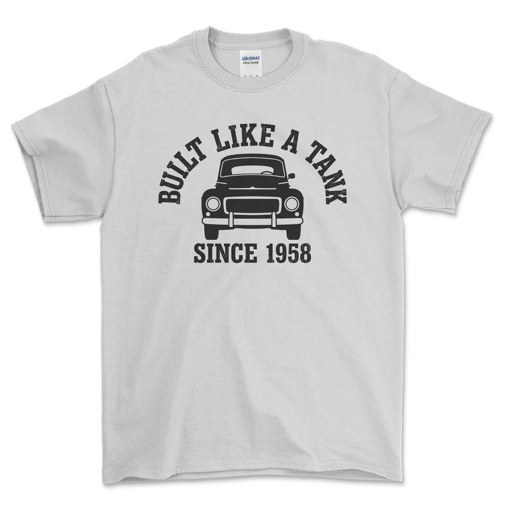 Volvo 544 built Like A Tank T-Shirt-Beklædning-Volvo-Hvid-S-Garage Culture Shop- garage - man cave - merchandise