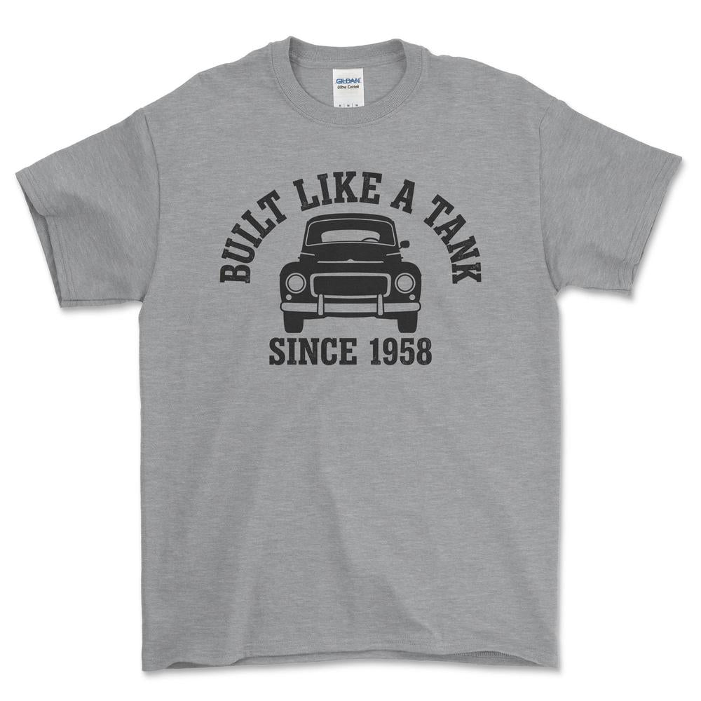Volvo 544 built Like A Tank T-Shirt-Beklædning-Volvo-Grå Sport-S-Garage Culture Shop- garage - man cave - merchandise