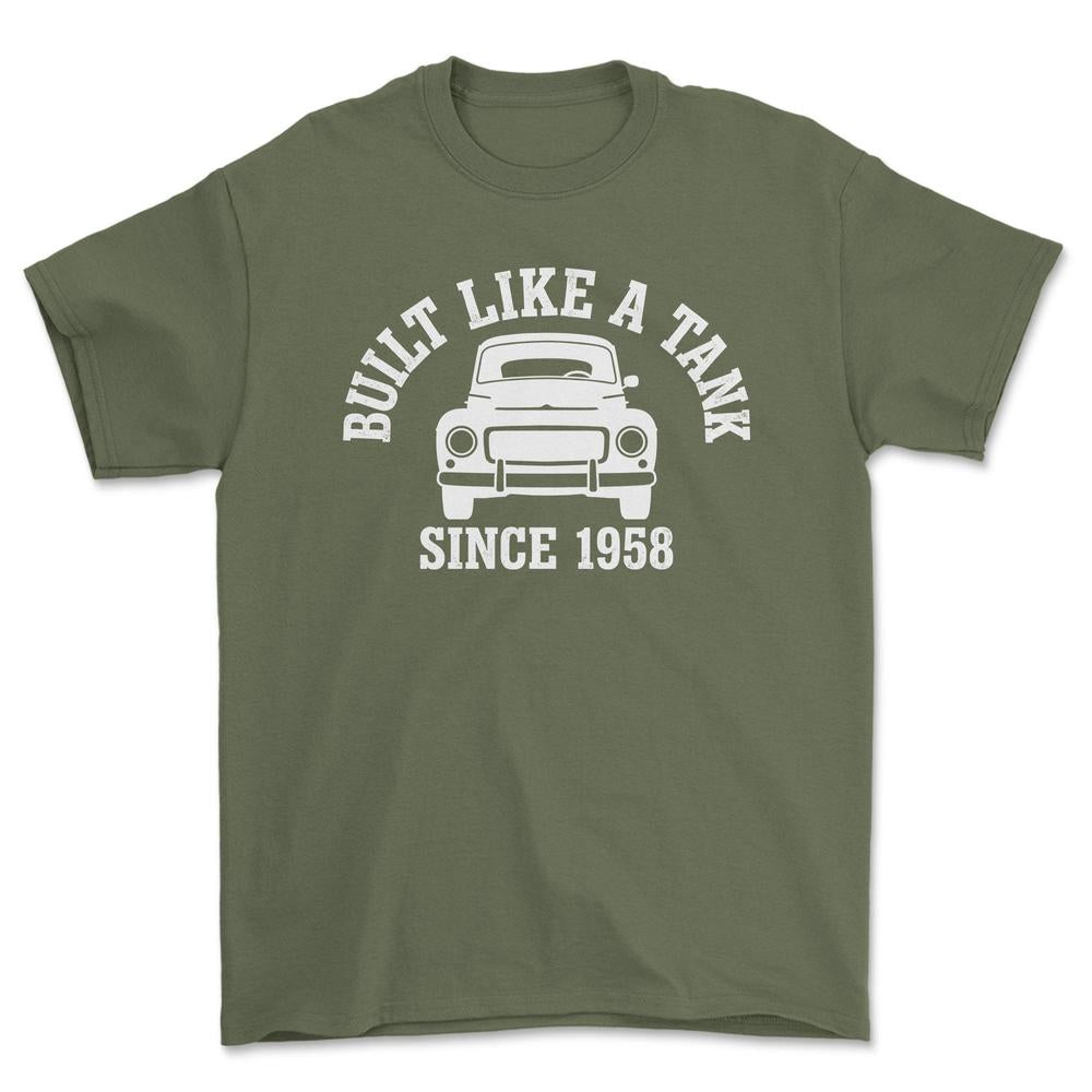 Volvo 544 built Like A Tank - Unisex T-Shirt-Beklædning-Volvo-Grøn Militær-S-Garage Culture Shop- garage - man cave - merchandise