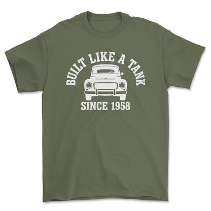 Volvo 544 built Like A Tank - Unisex T-Shirt-Beklædning-Volvo-Grøn Militær-S-Garage Culture Shop- garage - man cave - merchandise