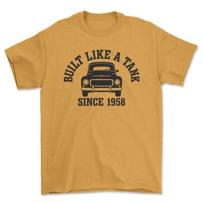 Volvo 544 built Like A Tank - Unisex T-Shirt-Beklædning-Volvo-Guld-S-Garage Culture Shop- garage - man cave - merchandise